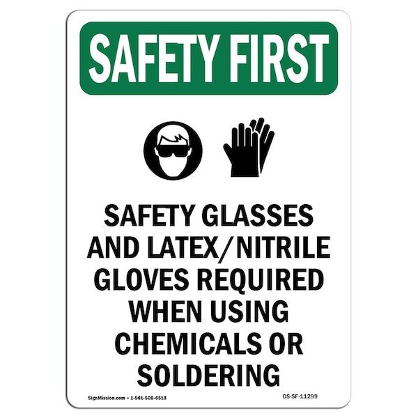Signmission OSHA Sign, Glasses And W/ Symbol, 14in X 10in Rigid Plastic, 10" W, 14" H, Portrait OS-SF-P-1014-V-11299 - main